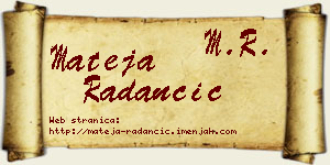 Mateja Radančić vizit kartica